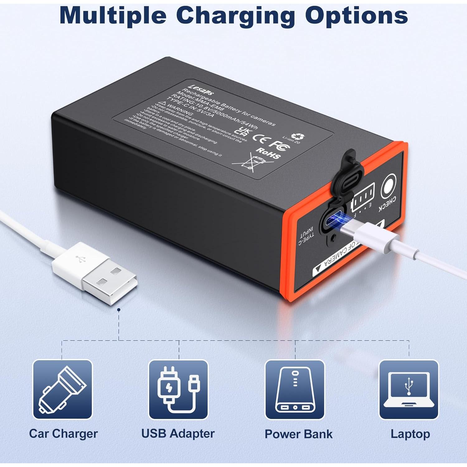 Paquete de 2 Baterías Moultrie Power Mag 5000mAh USB-C