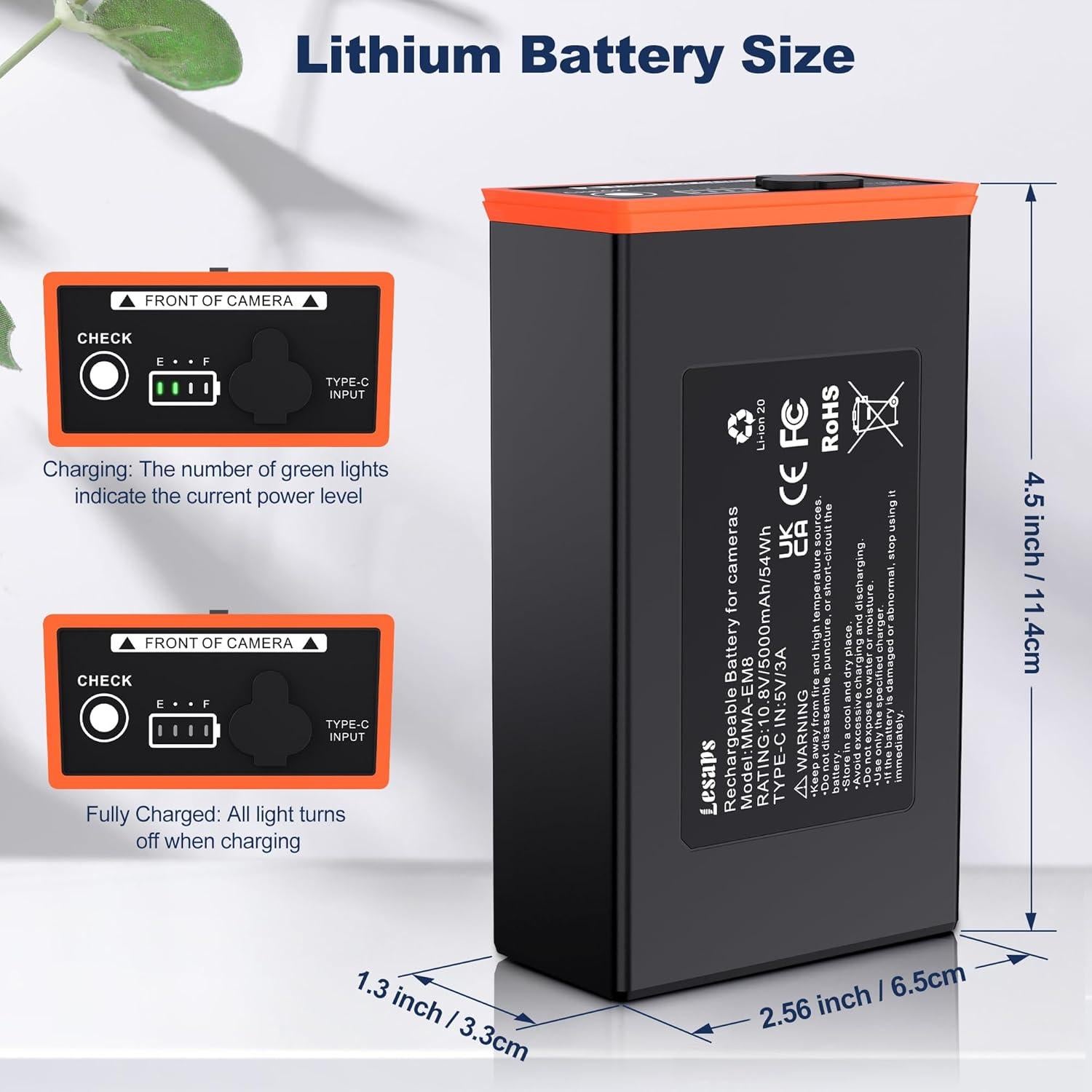 Paquete de 2 Baterías Moultrie Power Mag 5000mAh USB-C