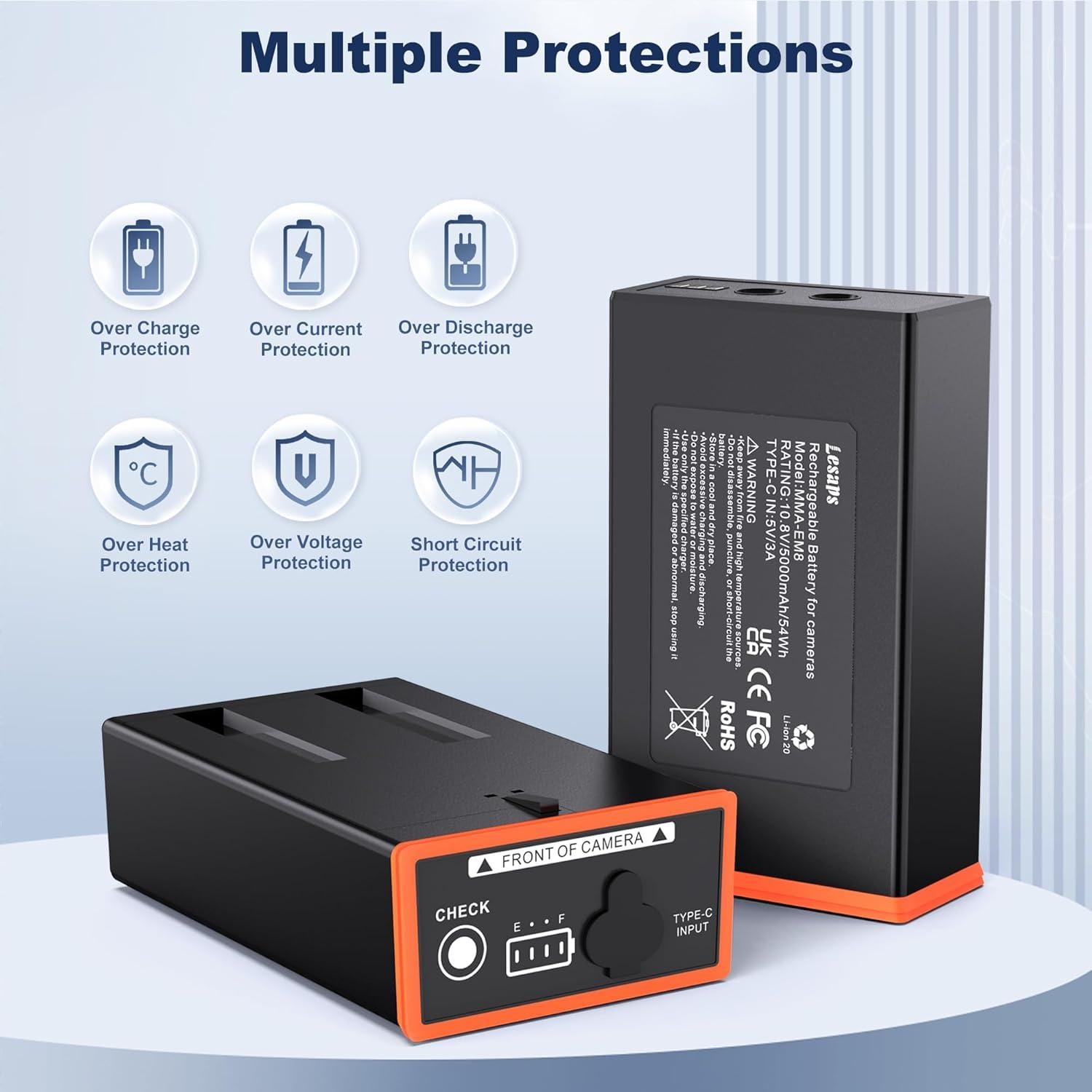 Paquete de 2 Baterías Moultrie Power Mag 5000mAh USB-C