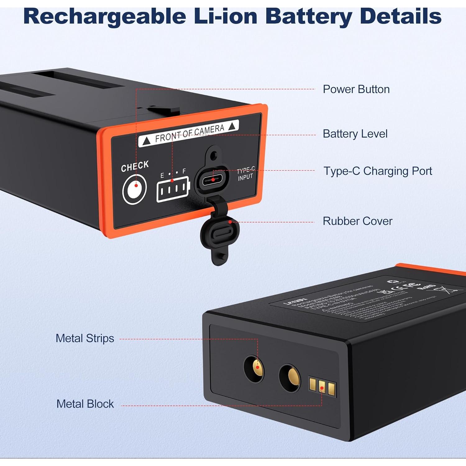 Paquete de 2 Baterías Moultrie Power Mag 5000mAh USB-C