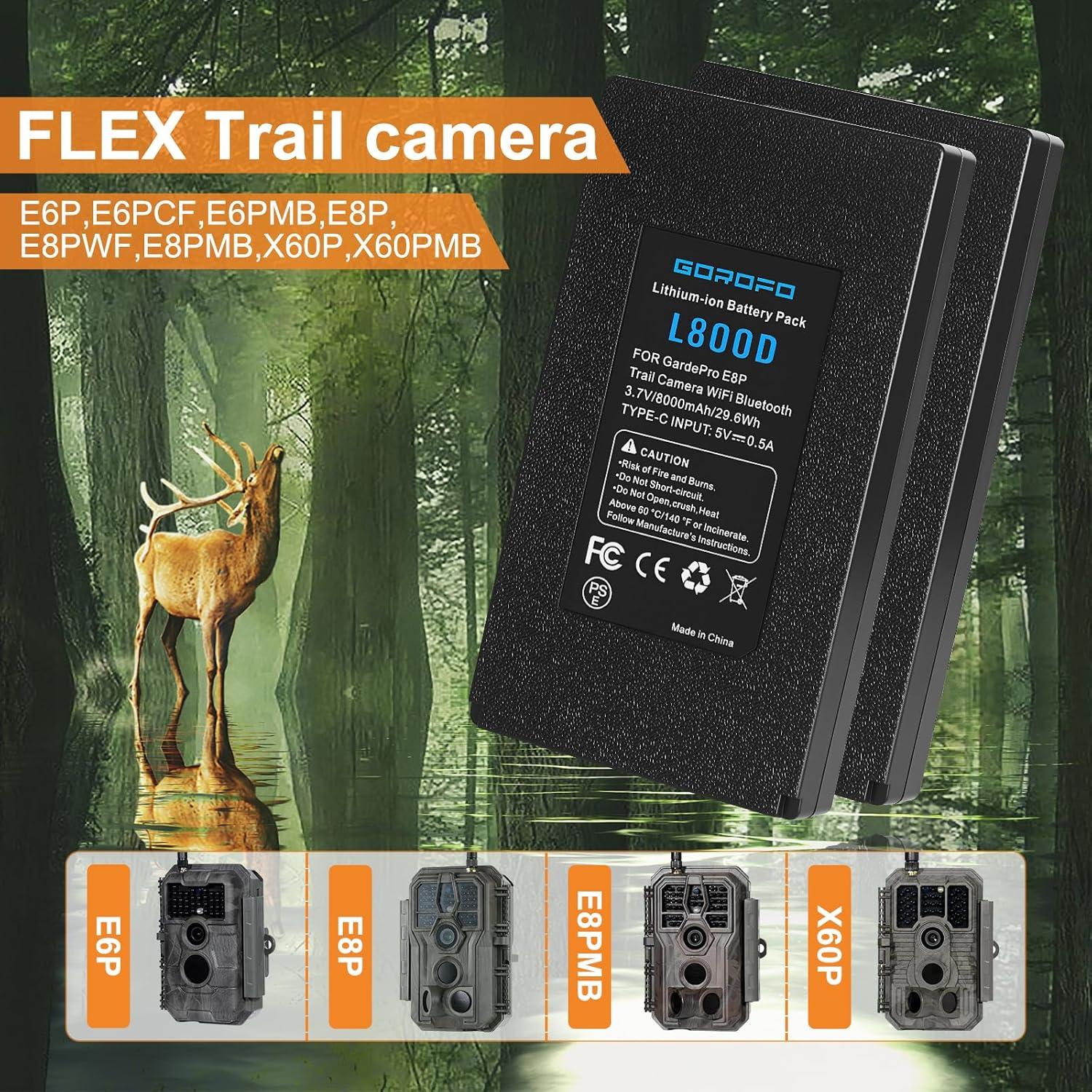 Batería de Litio GOROFO E8P para Cámara de Sendero - 2 Unidades