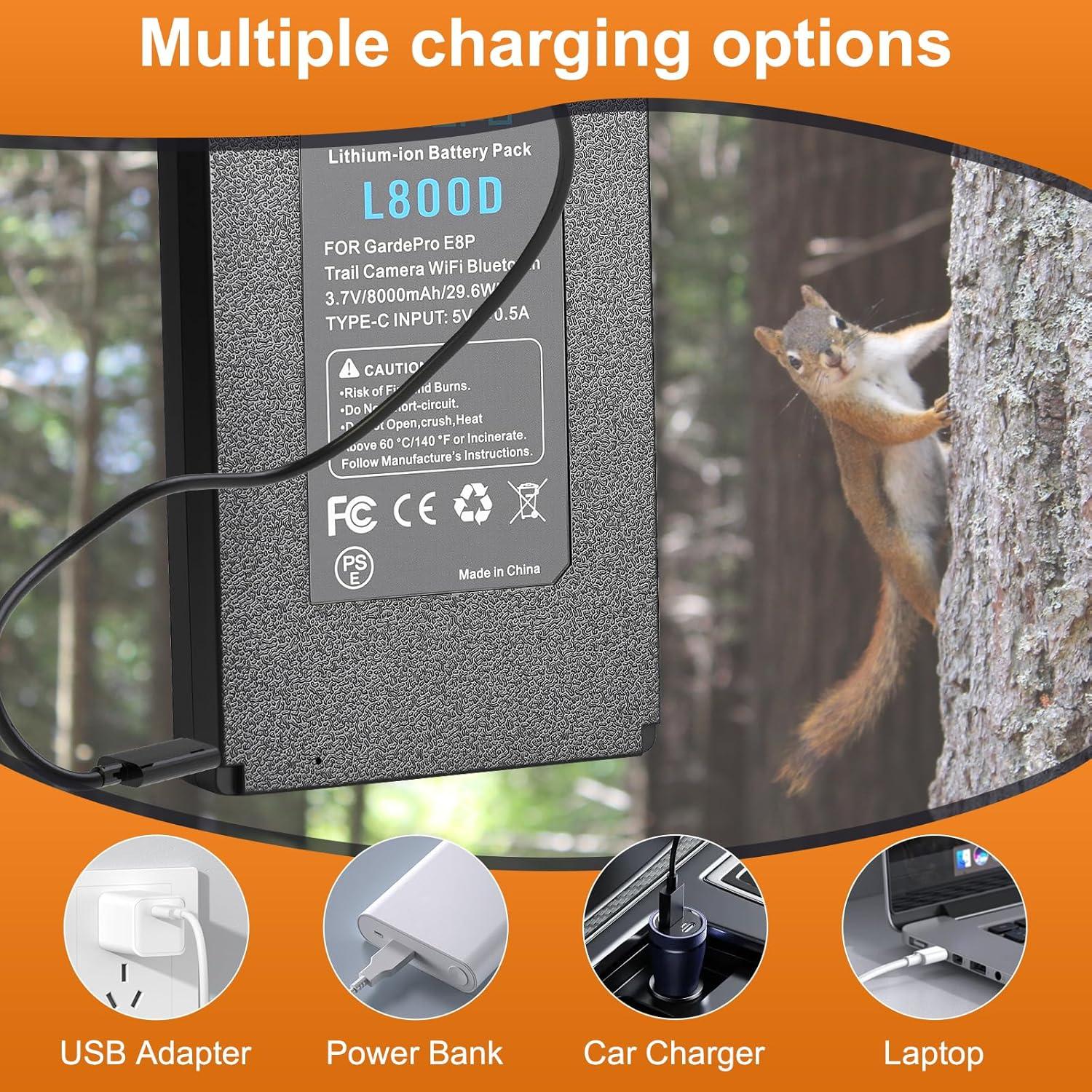 Batería de Litio GOROFO E8P para Cámara de Sendero - 2 Unidades