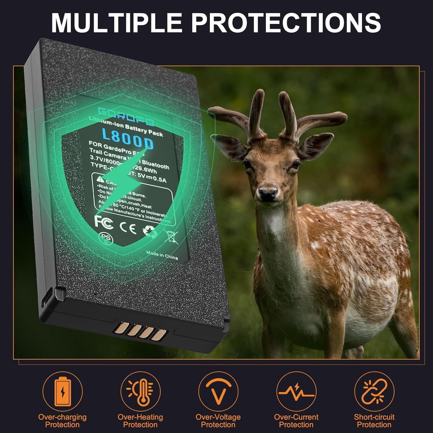 Batería de Litio GOROFO E8P para Cámara de Sendero - 2 Unidades