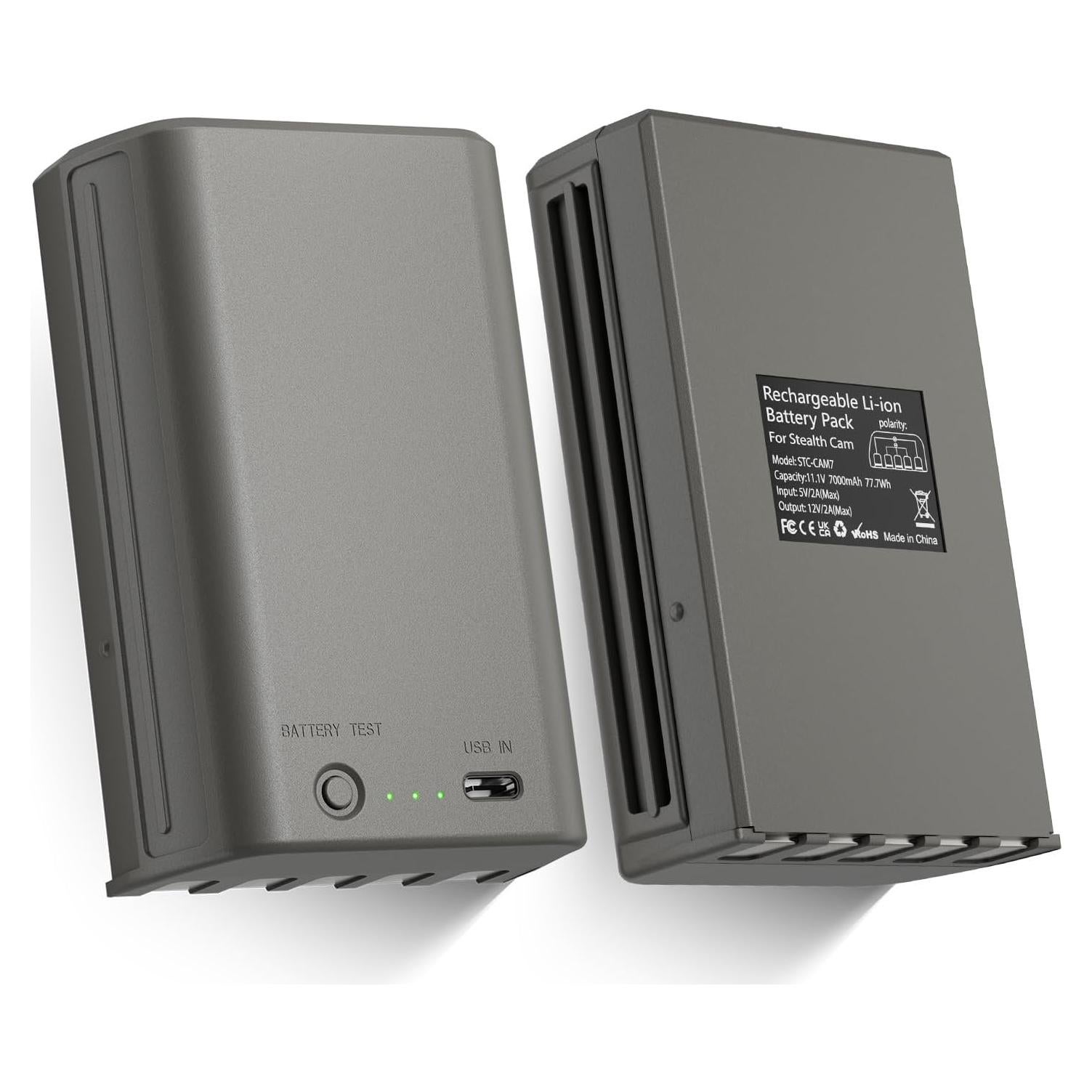 Paquete de 2 Baterías Recargables Litio 11.1V 7000mAh para Cámaras Stealth Cam