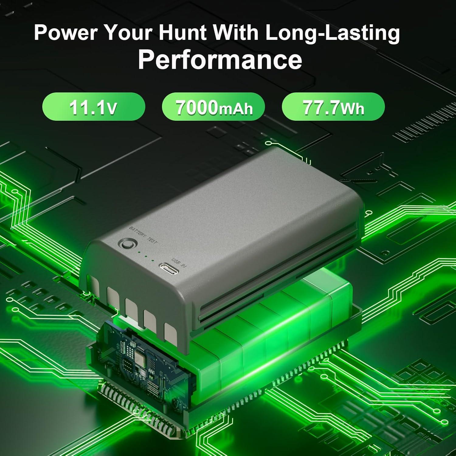 Paquete de 2 Baterías Recargables Litio 11.1V 7000mAh para Cámaras Stealth Cam