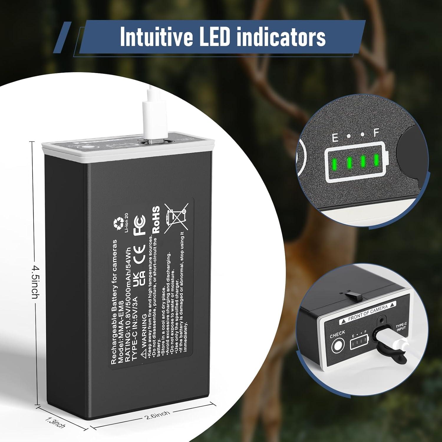 Batería Recargable E EGOWAY 5000mAh para Cámaras de Caza Edge