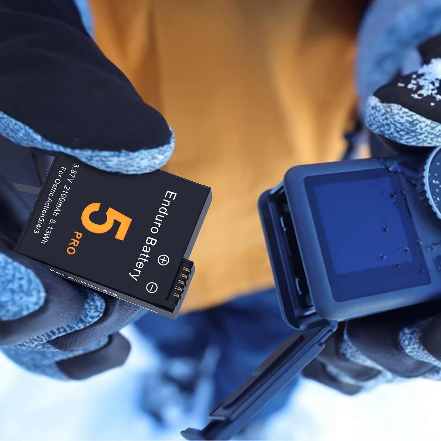 Baterías E EGOWAY 2-Pack 2100mAh para DJI Osmo Action 5 Pro