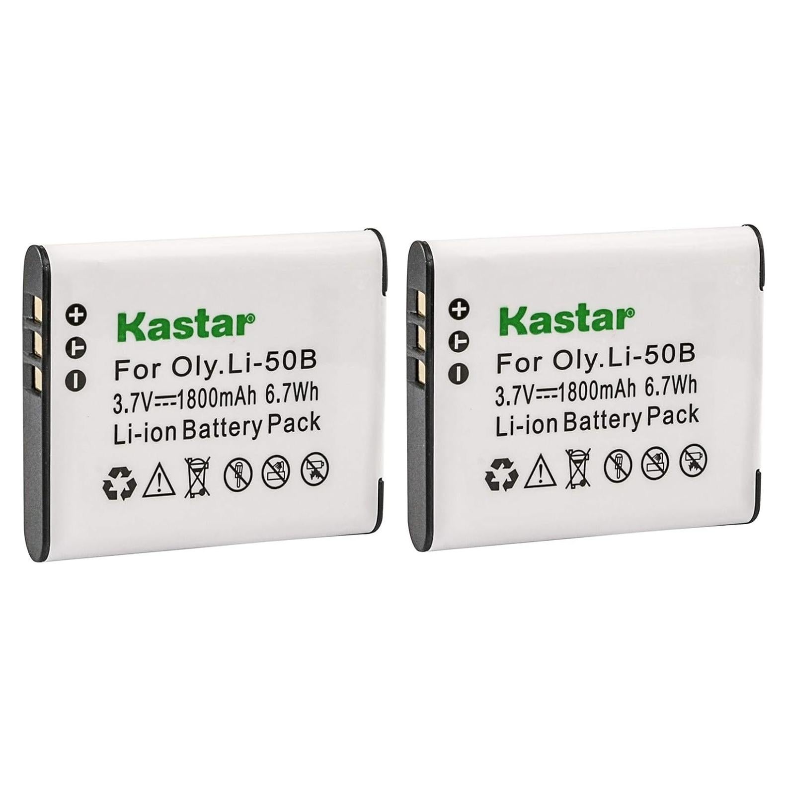 Baterías Kastar LI-50B para cámaras Olympus - 2 unidades