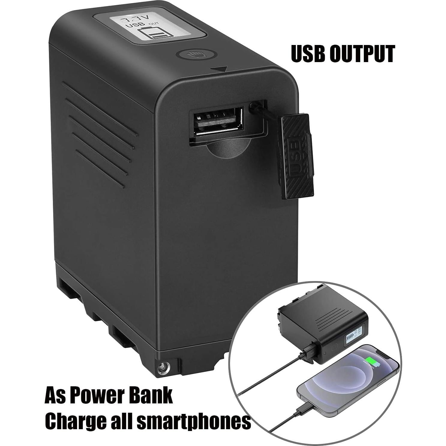 Batería JYJZPB NP-F970 8800mAh con USB y Pantalla LCD