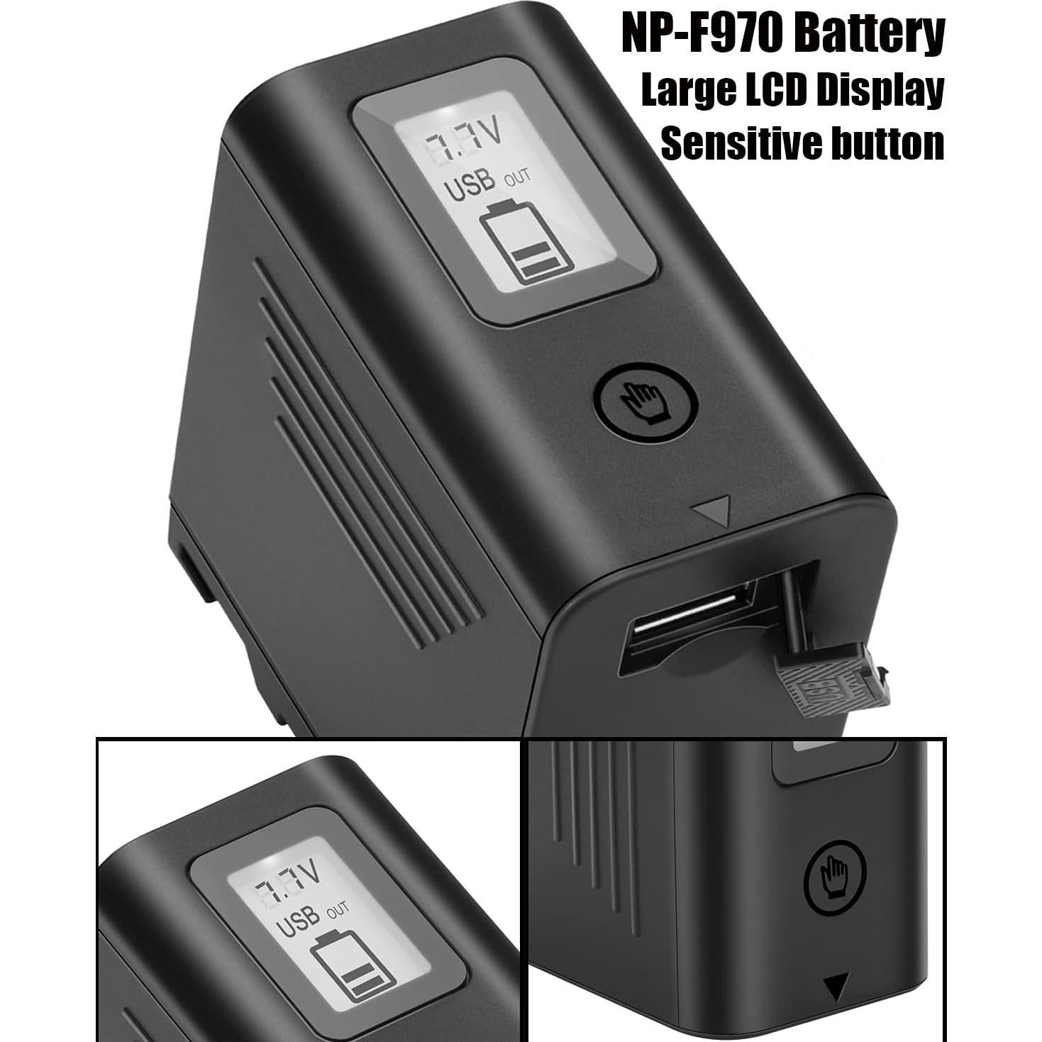 Batería JYJZPB NP-F970 8800mAh con USB y Pantalla LCD