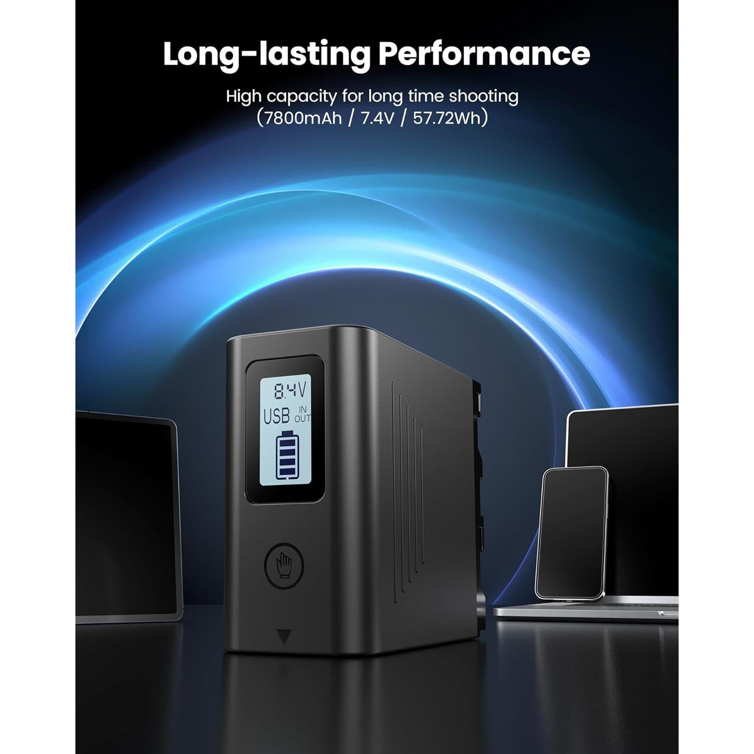 Batería FirstPower NP-F970 2-Pack 7800mAh con USB y LCD