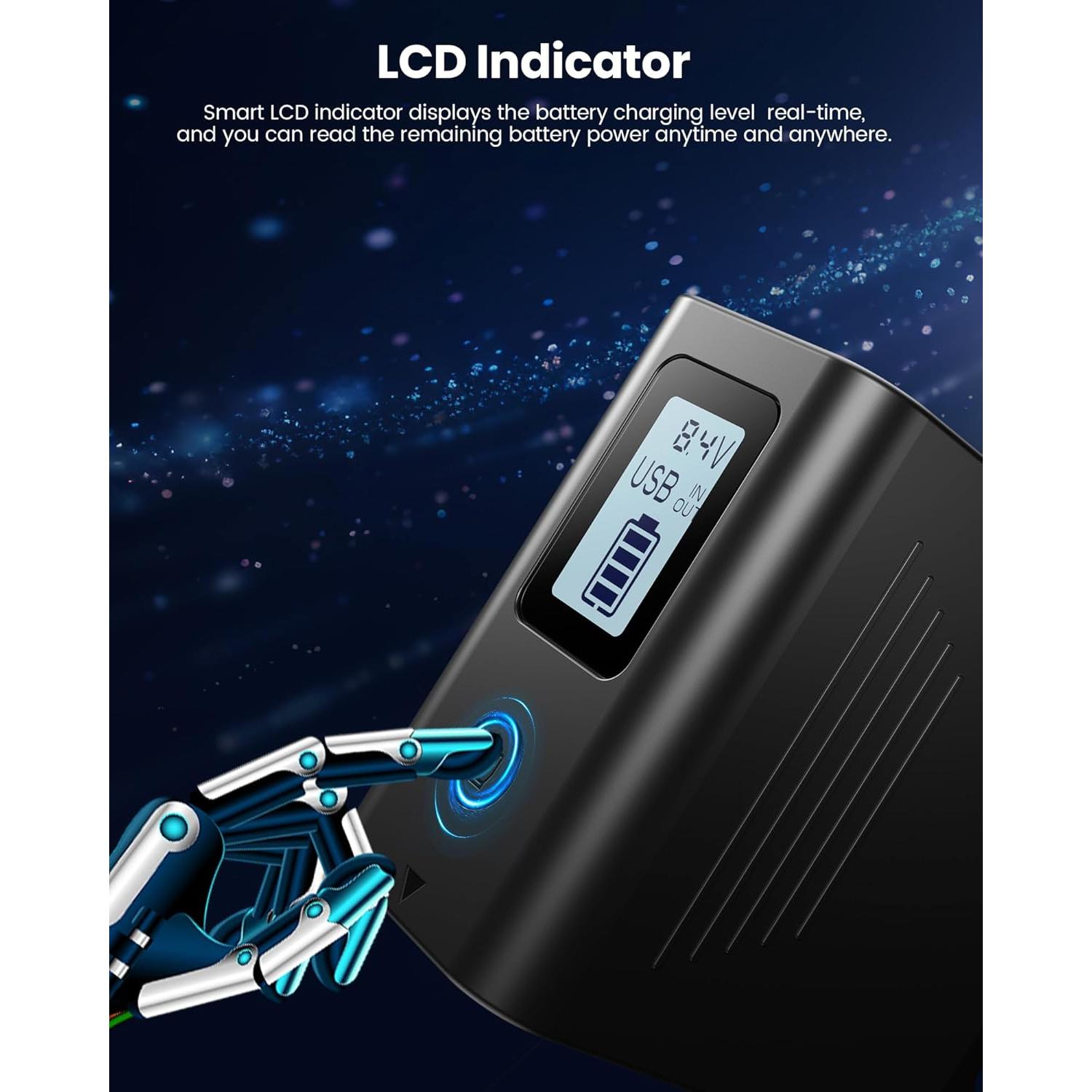 Batería FirstPower NP-F970 2-Pack 7800mAh con USB y LCD