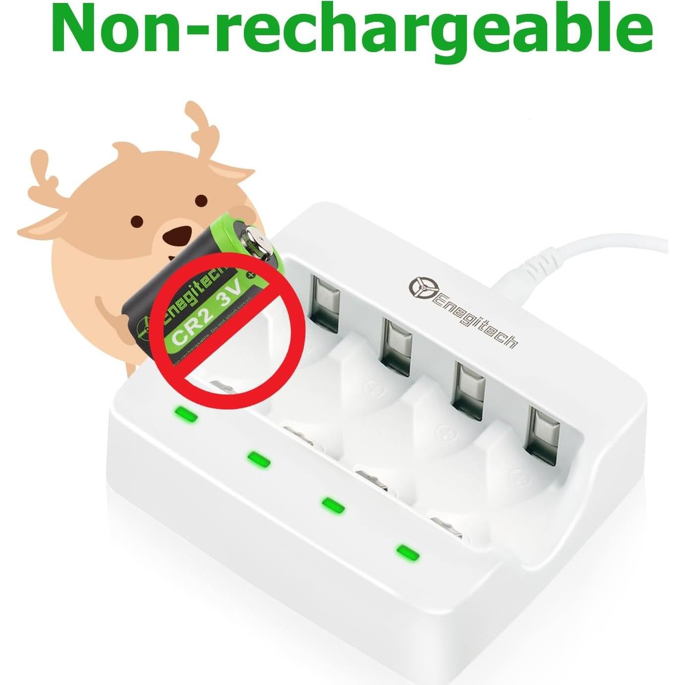 Baterías de Litio Enegitech CR2 3V - Paquete de 2 No Recargables