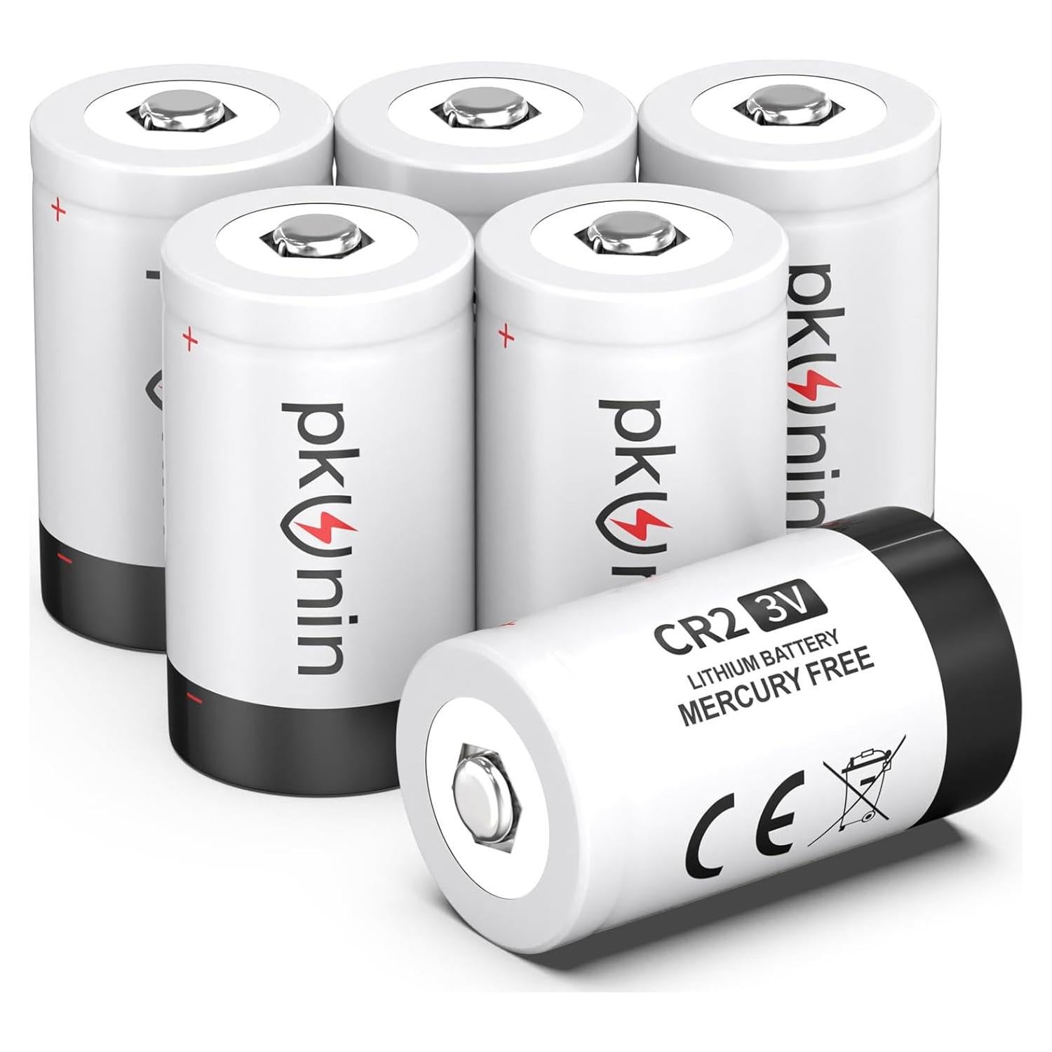 Baterías CR2 3V Litio PKUNIN 850mAh Paquete de 6 Unidades