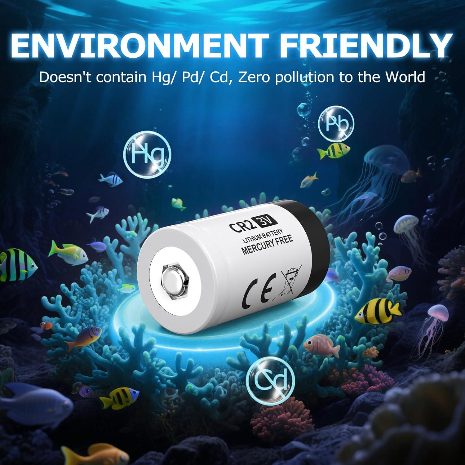 Baterías CR2 3V Litio PKUNIN 2 Piezas 850mAh Larga Duración