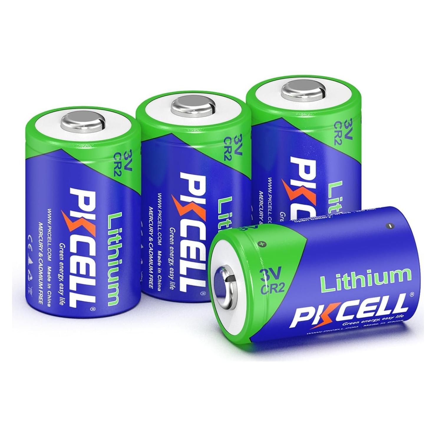 Baterías de Litio CR2 PKCELL 3V - Paquete de 4 Unidades