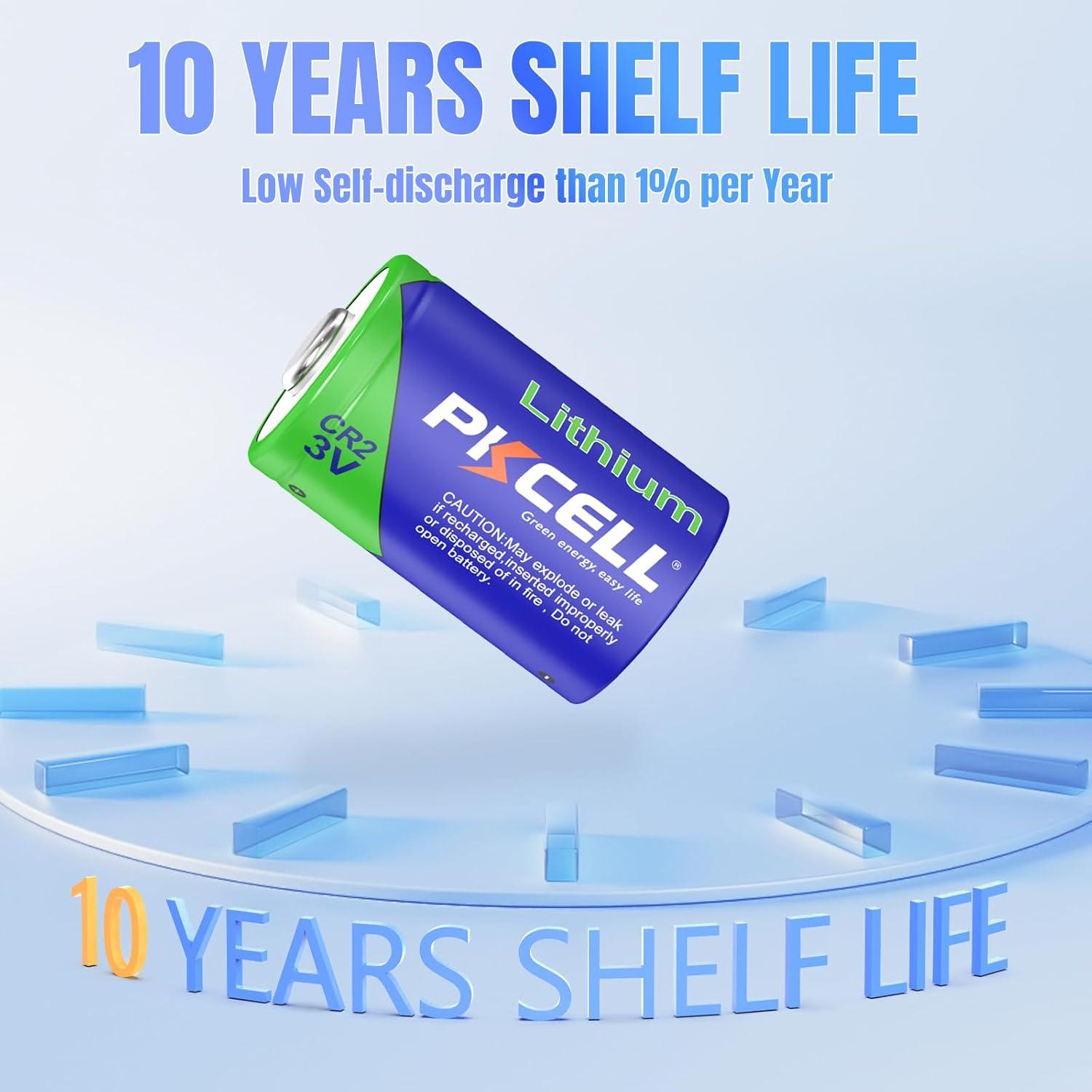 Baterías de Litio CR2 PKCELL 3V - Paquete de 4 Unidades