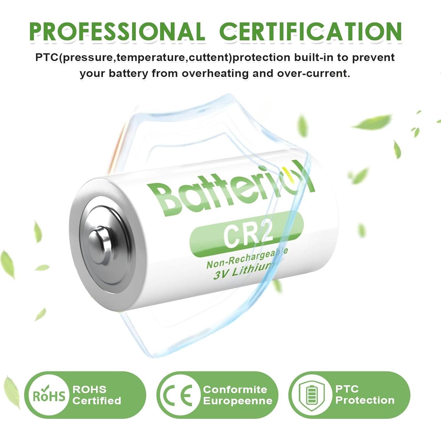 Batería de Litio CR2 3V Batteriol 4 Piezas 1000mAh