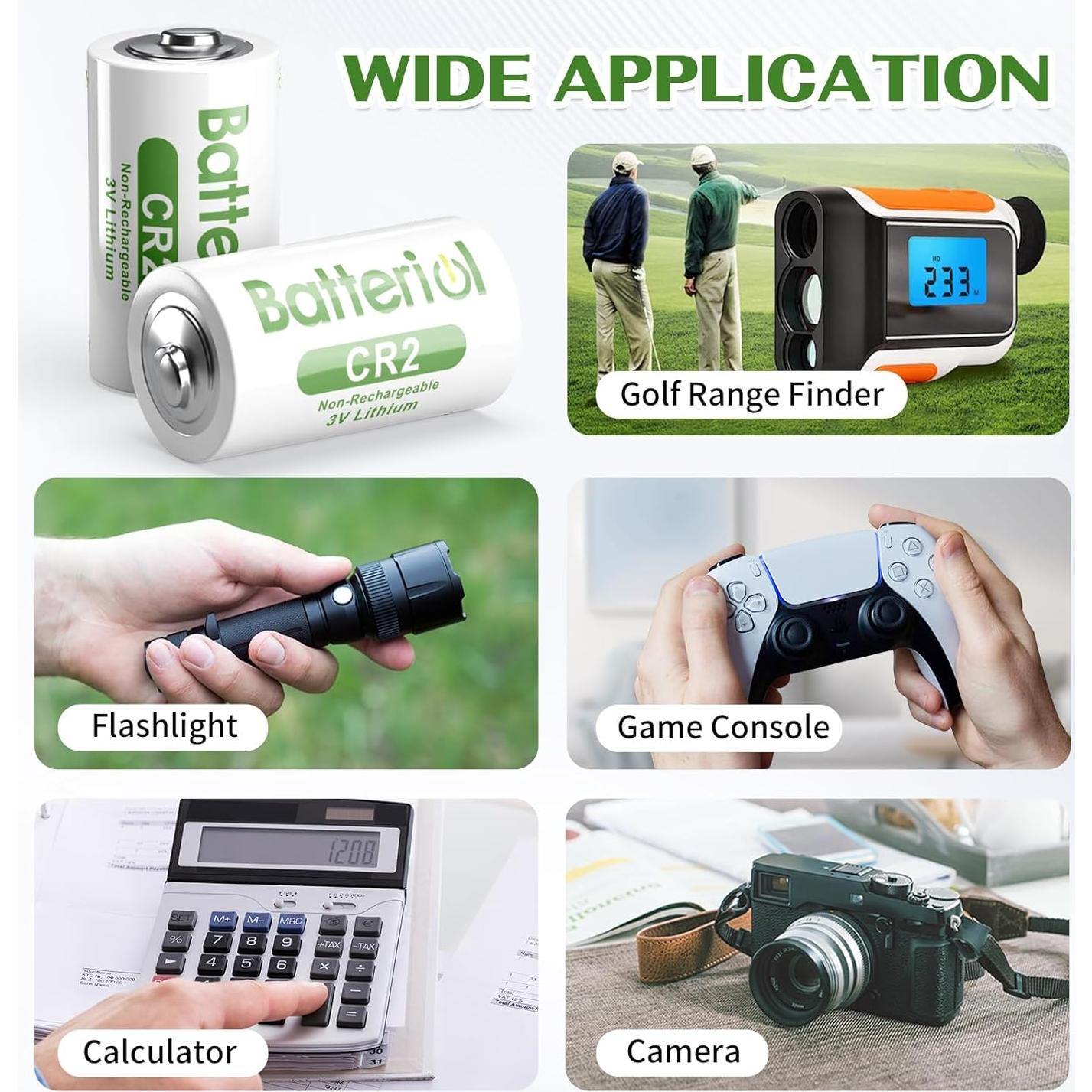 Batería de Litio CR2 3V Batteriol 4 Piezas 1000mAh