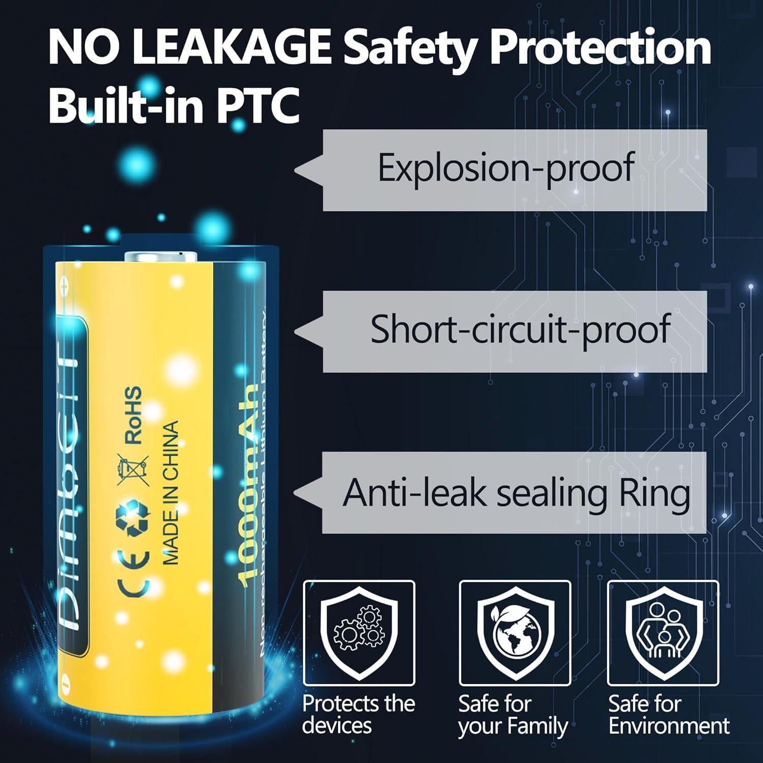 Batería de Litio CR2 3V 1000mAh Dimbeit - Paquete de 12