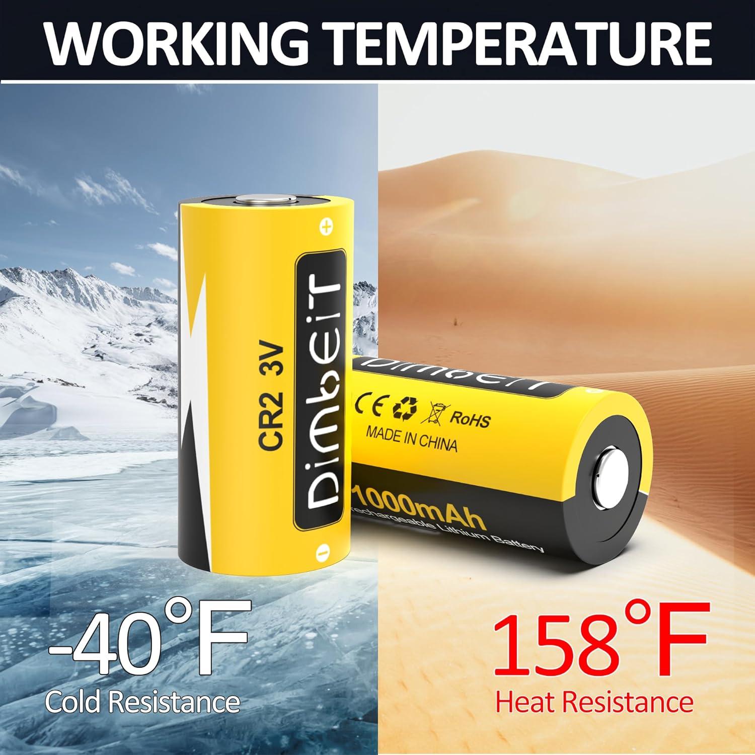 Batería de Litio CR2 3V 1000mAh Dimbeit - Paquete de 12