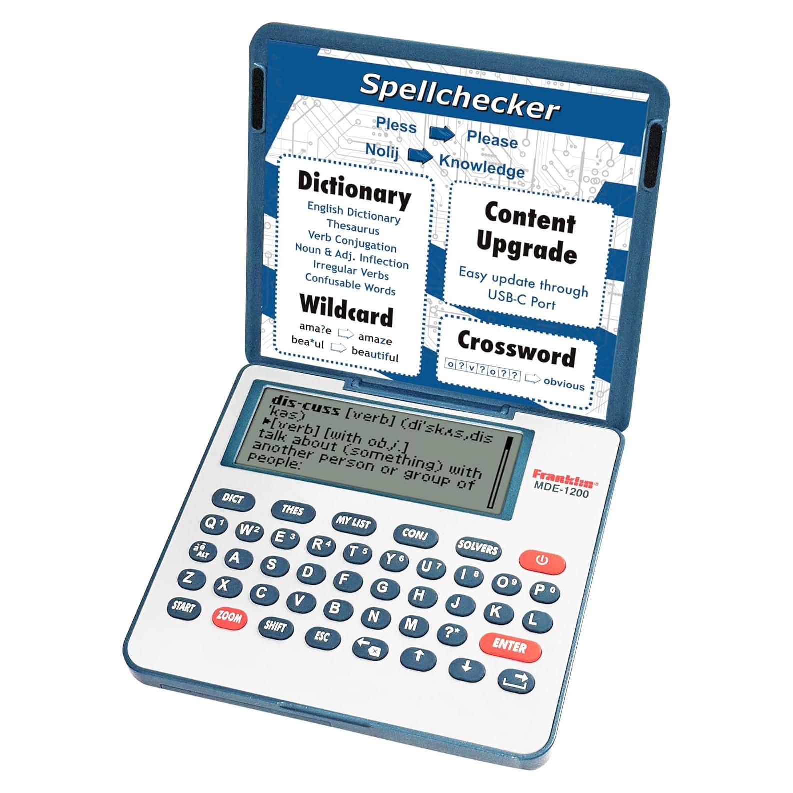 Diccionario Electrónico Franklin MDE-1200 - Inglés, Sinónimos, Ortografía