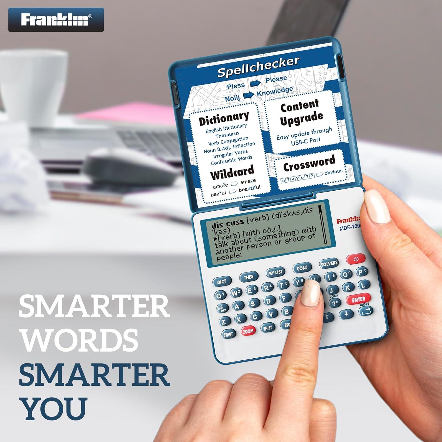 Diccionario Electrónico Franklin MDE-1200 - Inglés, Sinónimos, Ortografía