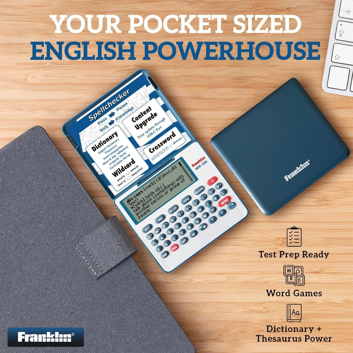 Diccionario Electrónico Franklin MDE-1200 - Inglés, Sinónimos, Ortografía