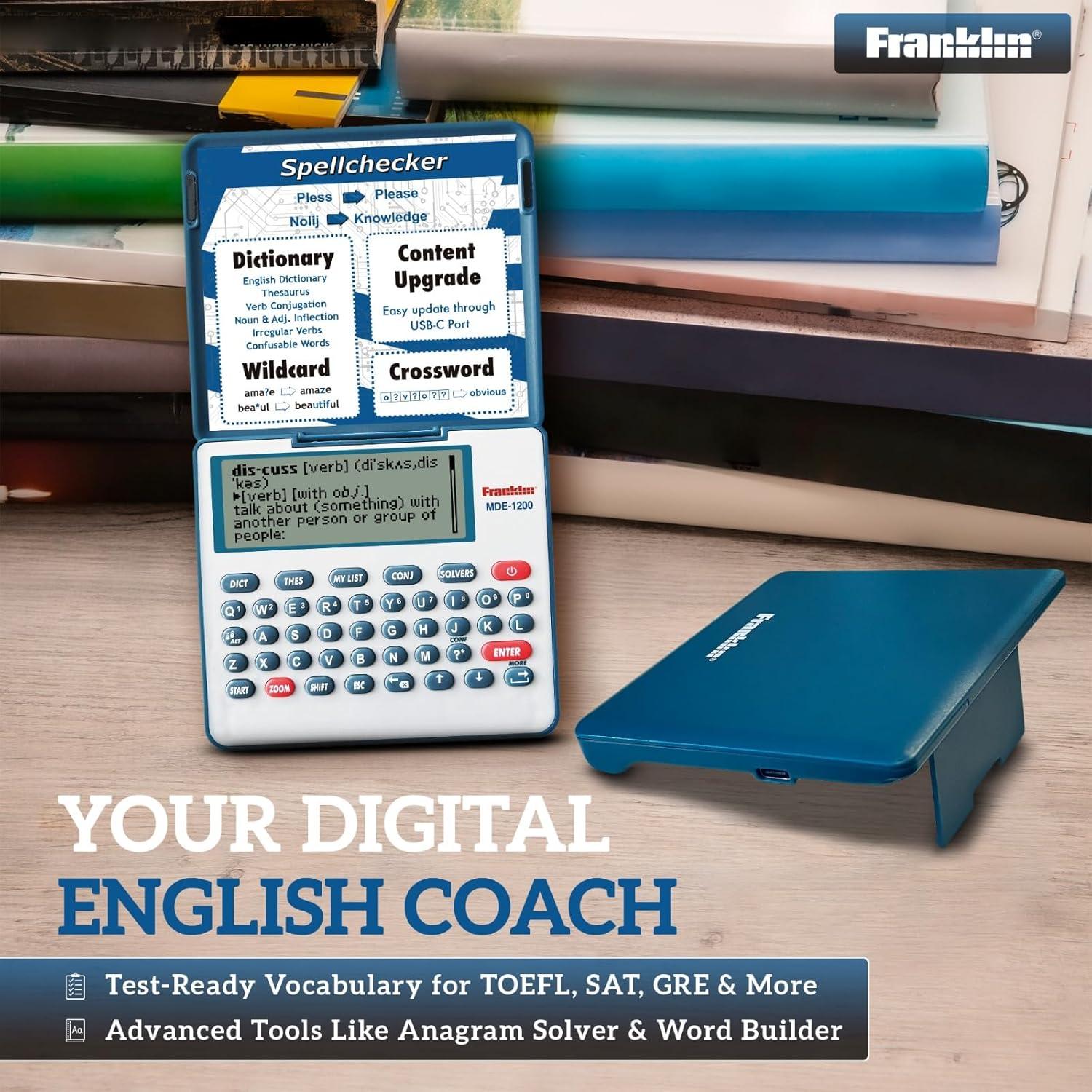 Diccionario Electrónico Franklin MDE-1200 - Inglés, Sinónimos, Ortografía