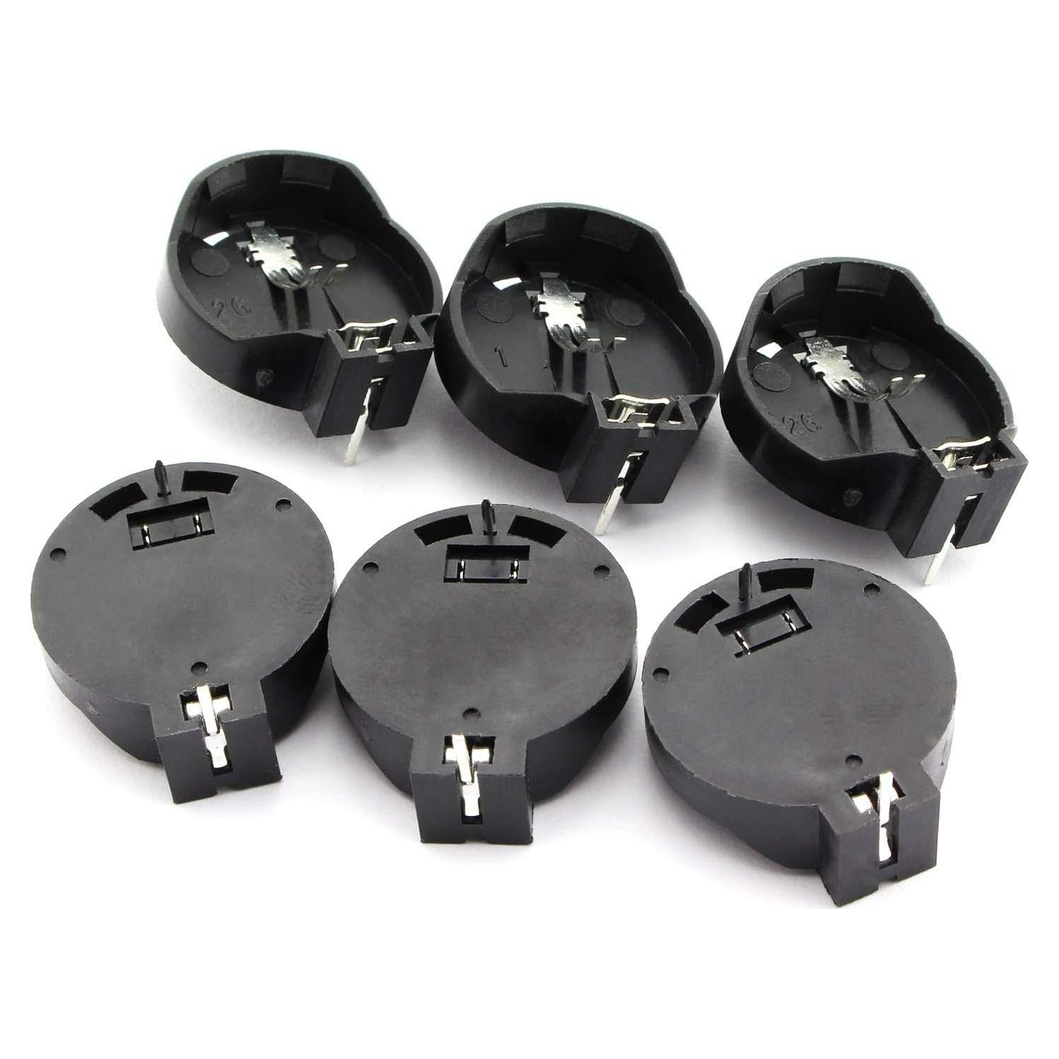 10 Soportes de Batería CR2032 DIP RuiLing - 22.1mm Negro