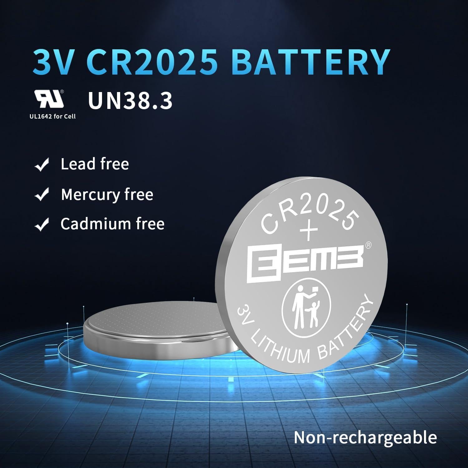 Baterías de Litio EEMB CR2025 Paquete de 5 Unidades 3V