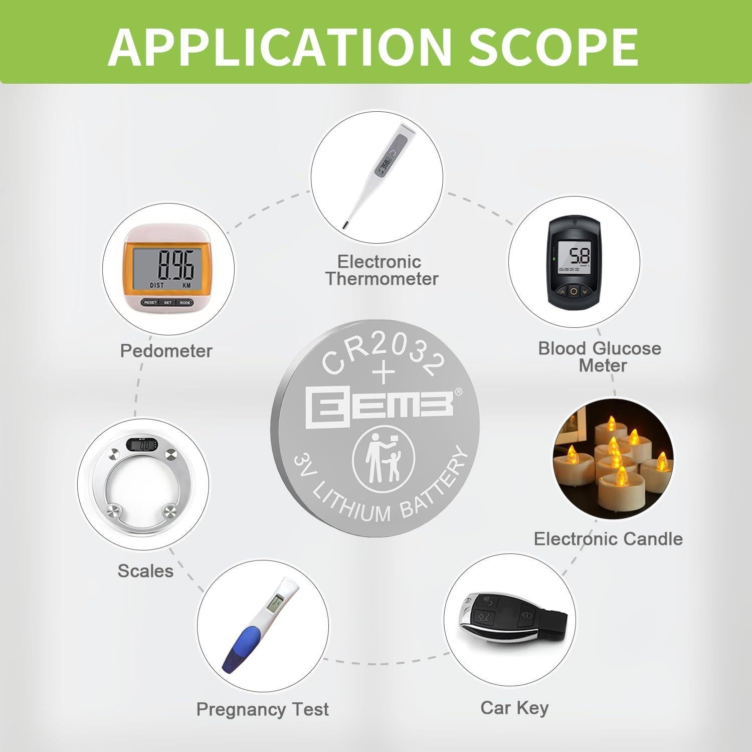 Baterías de Litio EEMB CR2032 - Paquete de 20 Unidades 3V