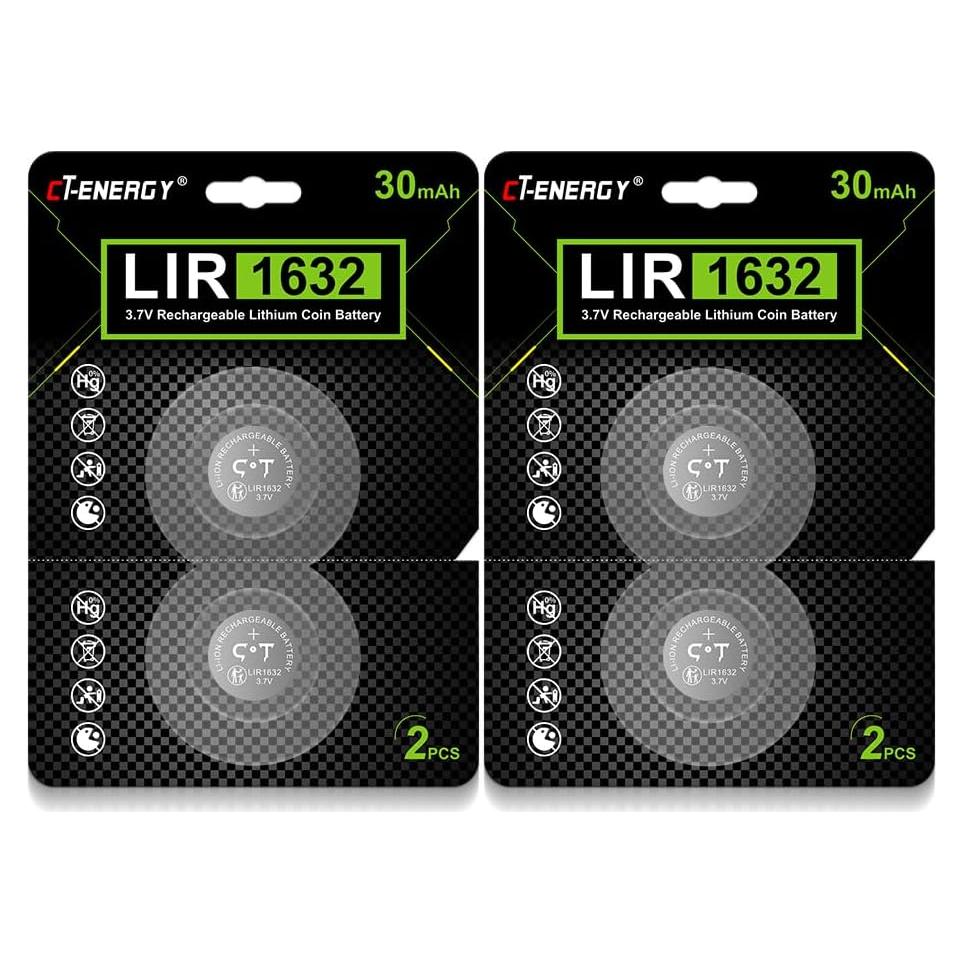 Baterías recargables LIR1632 CT-ENERGY 4 piezas 3.7V 30mAh