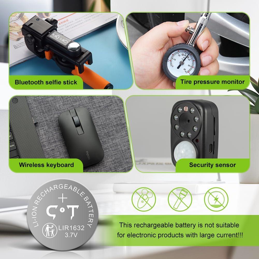 Baterías recargables LIR1632 CT-ENERGY 4 piezas 3.7V 30mAh