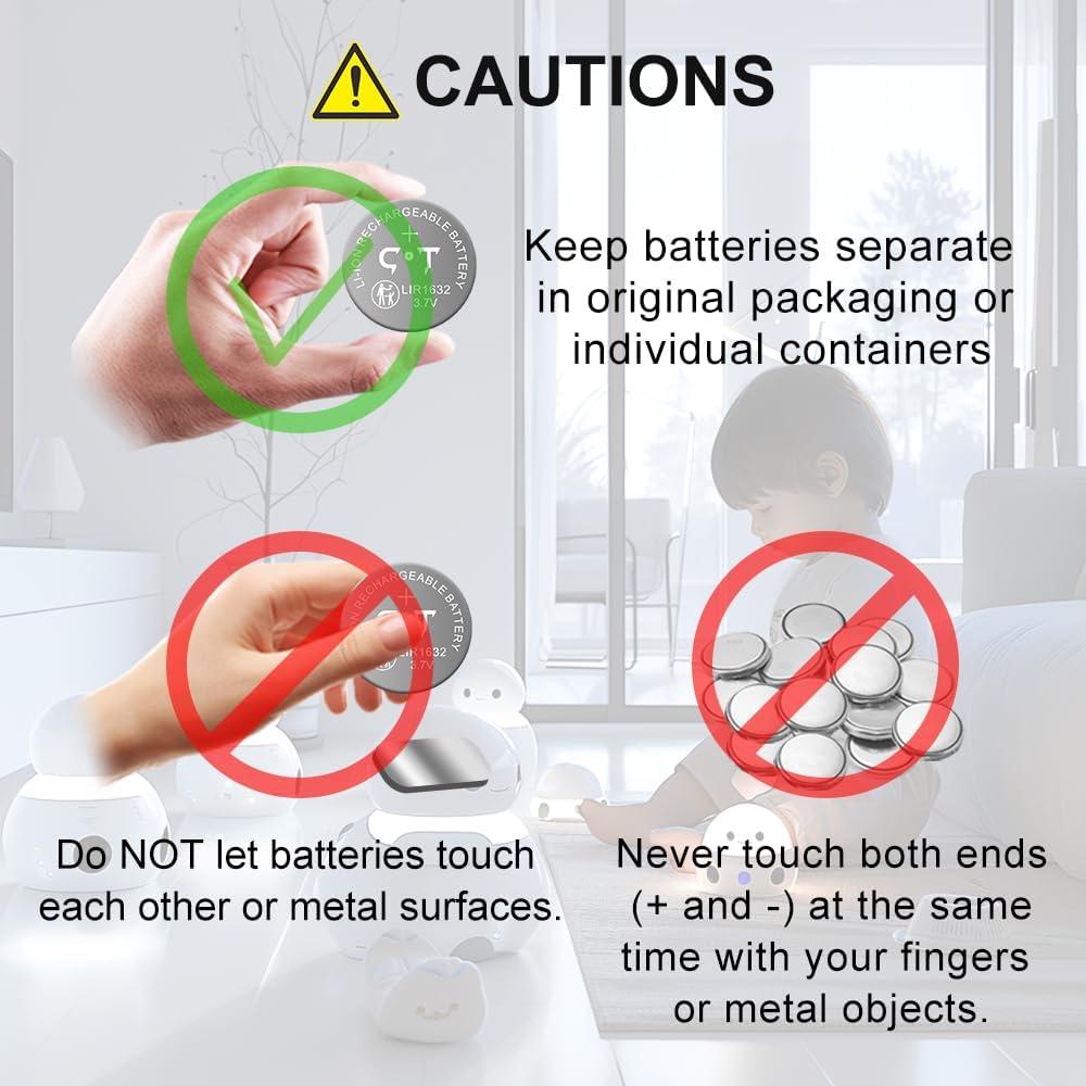 Baterías recargables LIR1632 CT-ENERGY 4 piezas 3.7V 30mAh