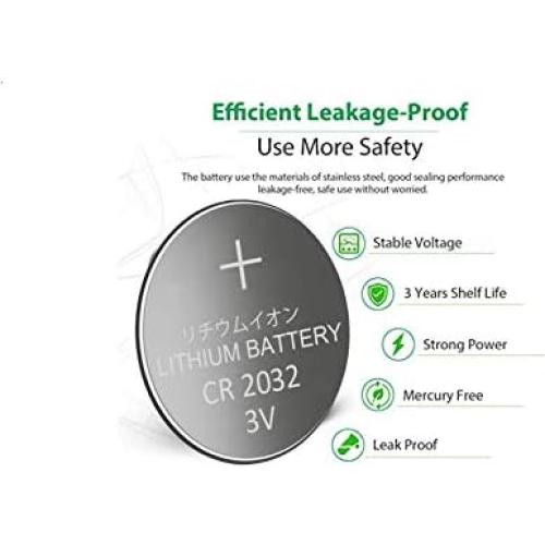 100 Baterías CR2032 de Litio 3V Guanpei - 20mm x 3.2mm