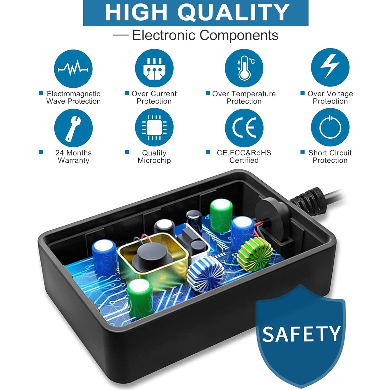 Adaptador de Corriente PwrON 9V 2A para Pedal de Guitarra