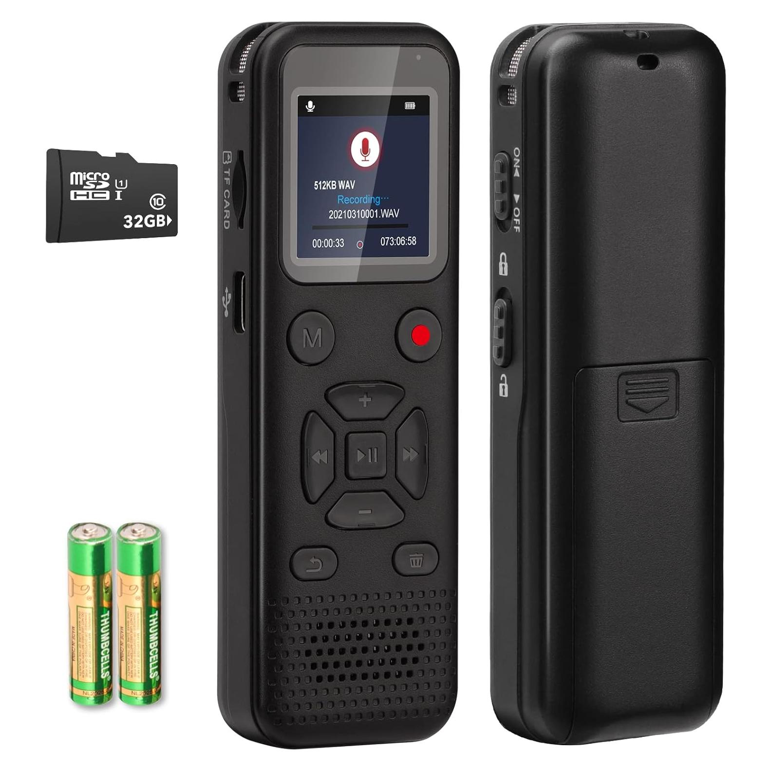 Grabadora Digital Activada por Voz dgtenk L77 72GB Audio