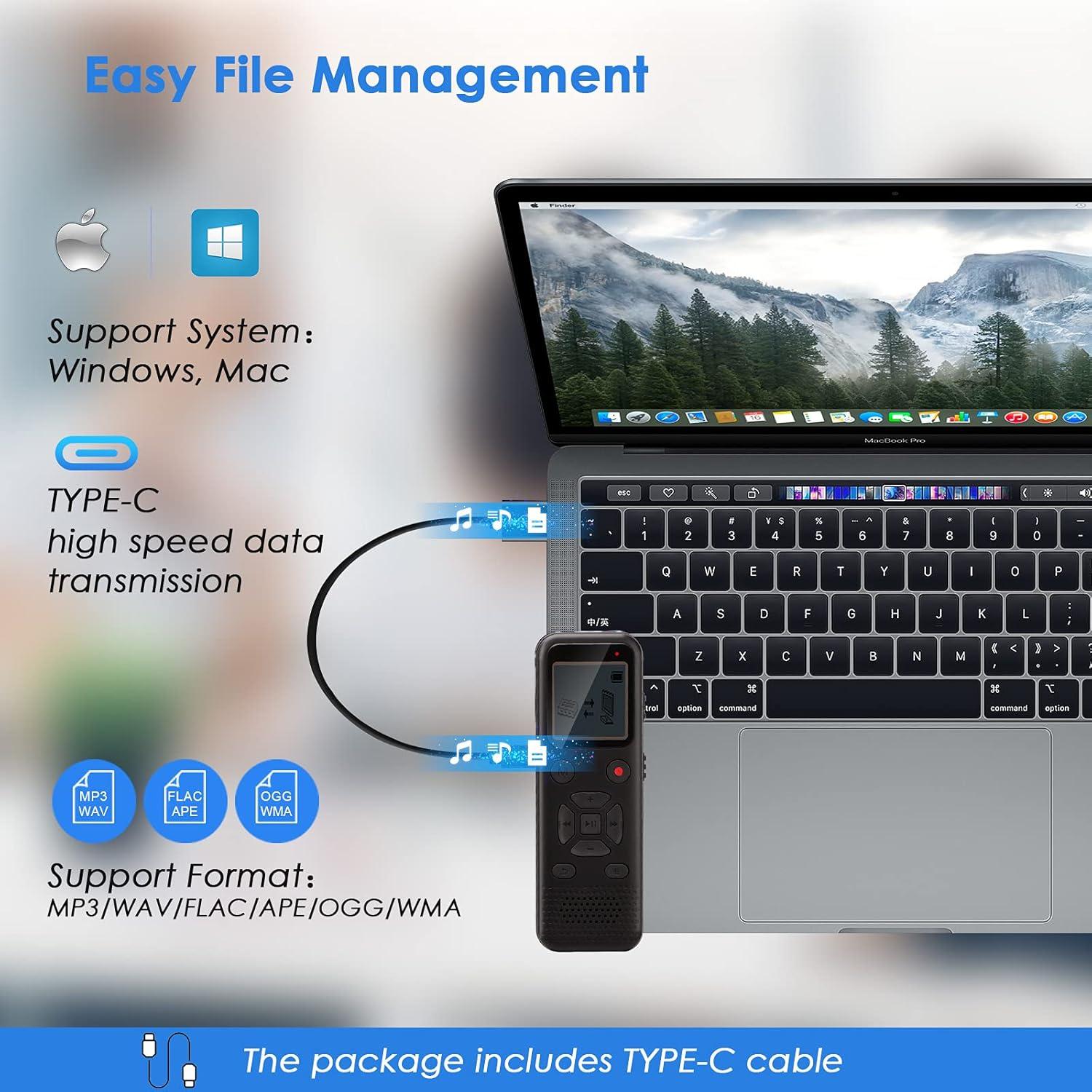 Grabadora Digital Activada por Voz dgtenk L77 72GB Audio