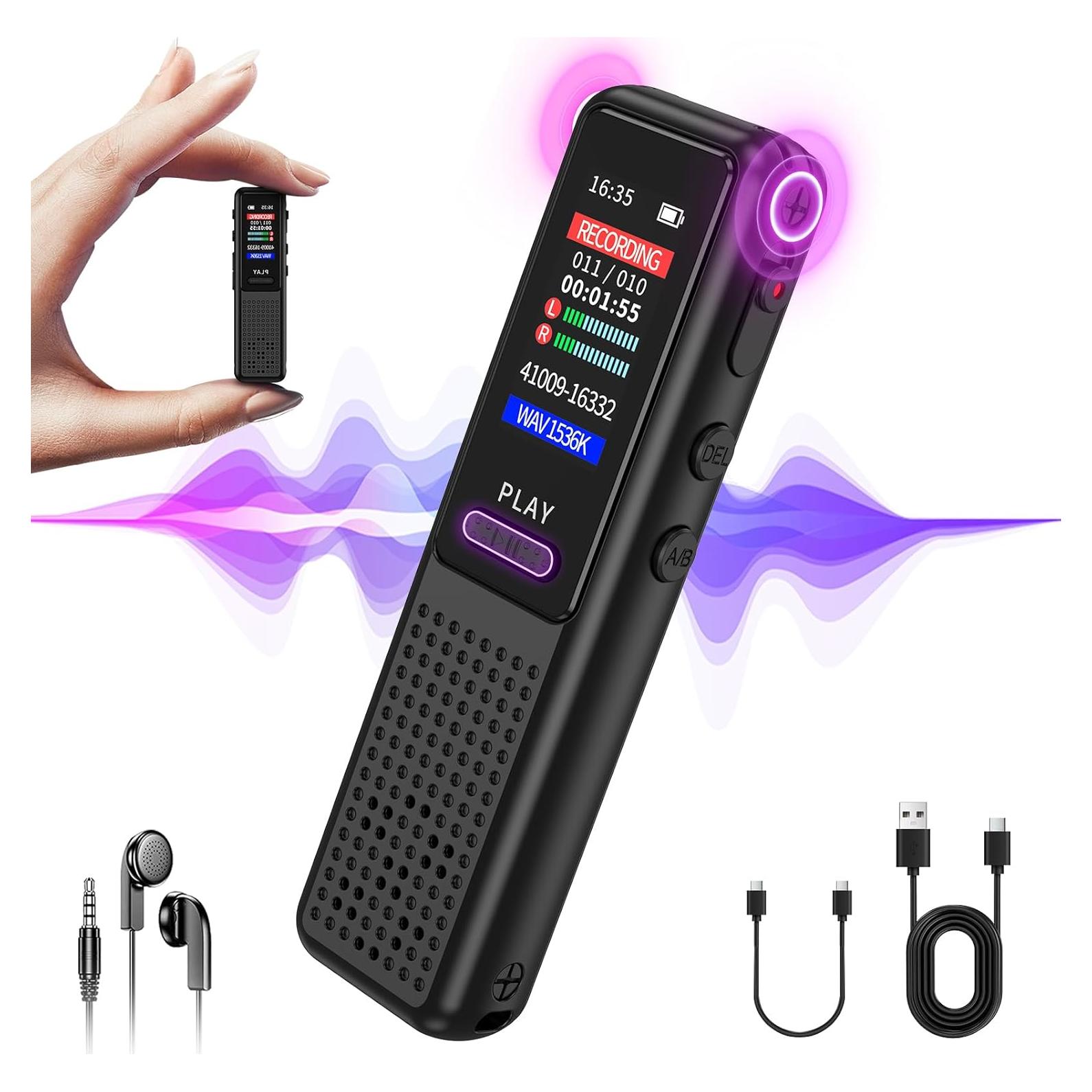 Grabadora de Voz Digital ZIPCIDE 64GB Activada por Voz