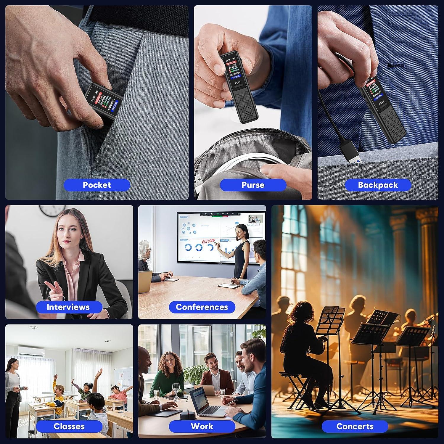 Grabadora de Voz Digital ZIPCIDE 64GB Activada por Voz