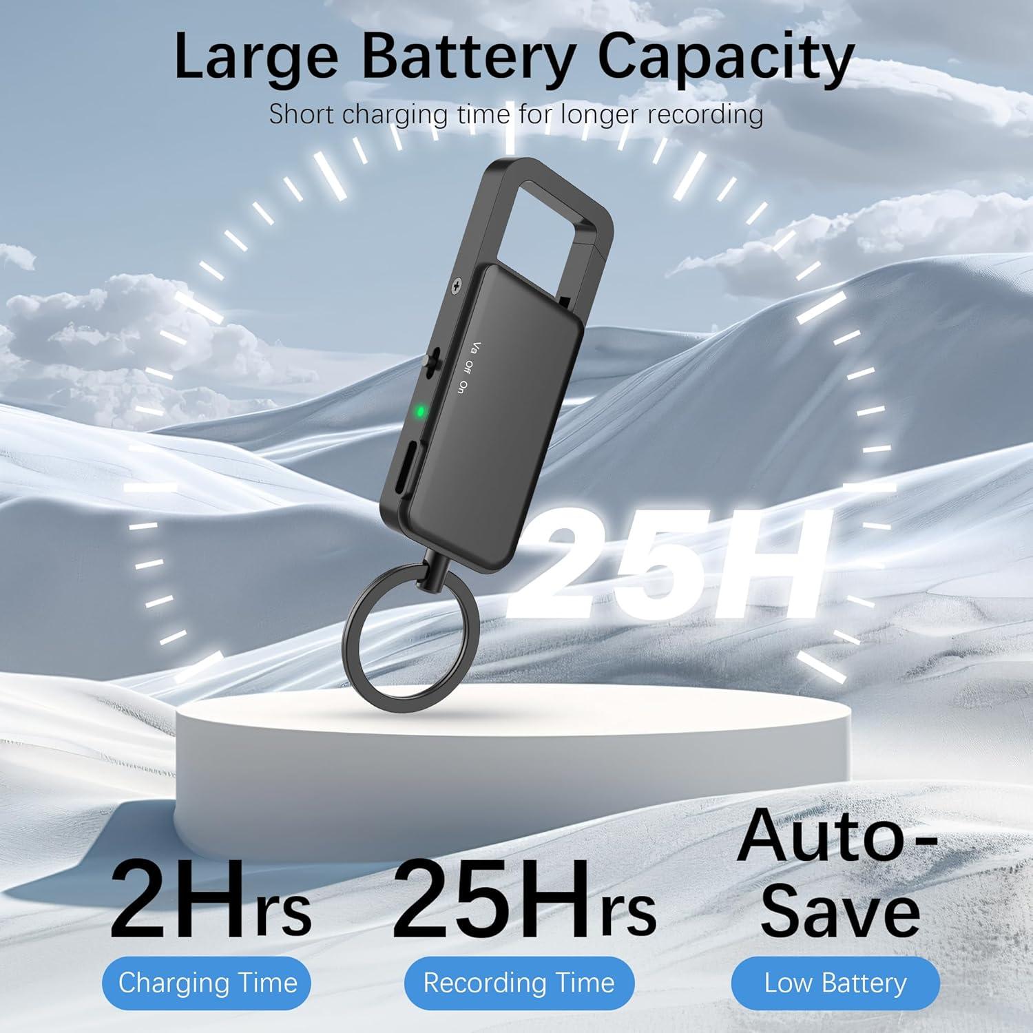 Grabadora de Voz Digital Kashevi KL150 128GB USB-C 24h Batería