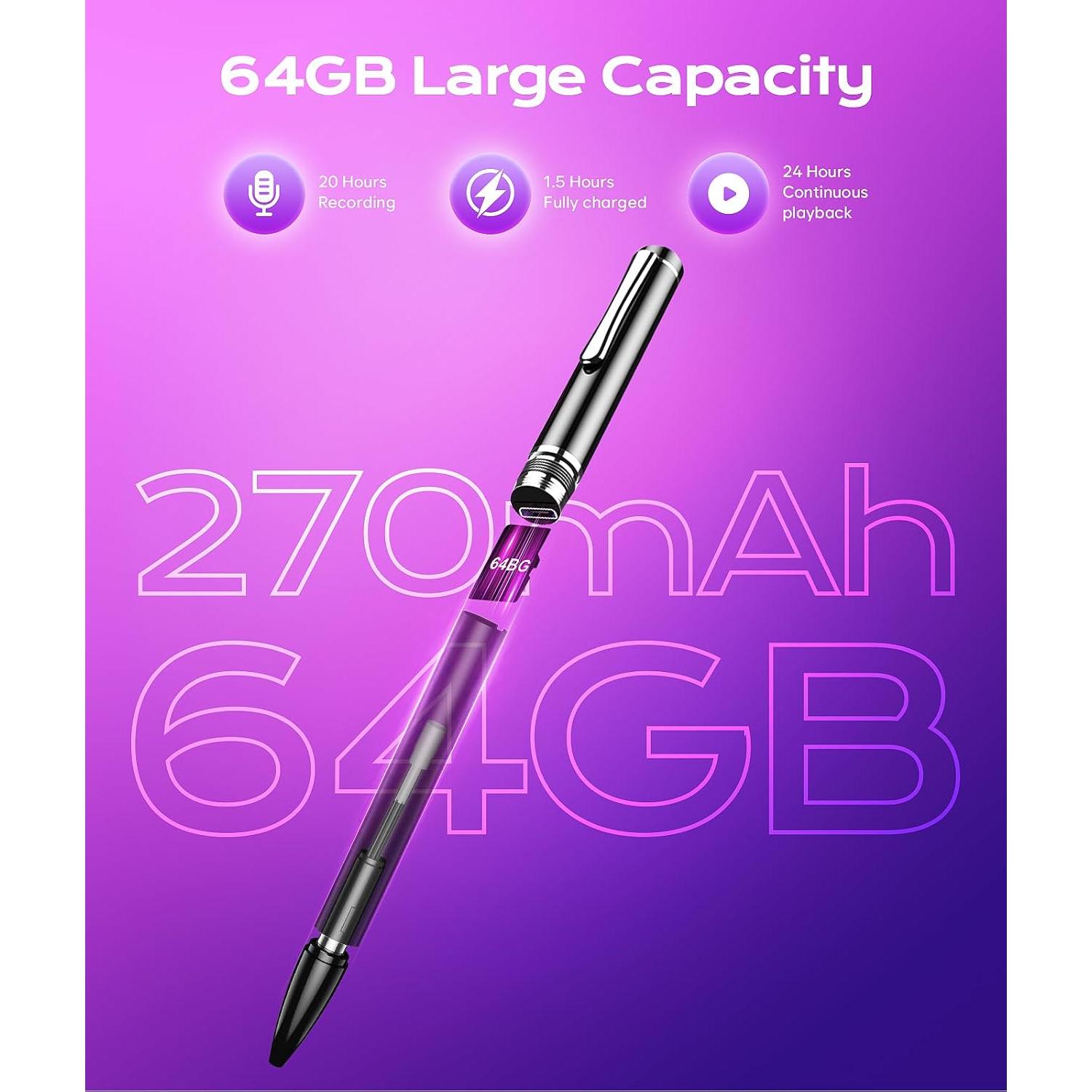 Grabadora de Voz Digital Qunifyed 64GB con Reducción de Ruido