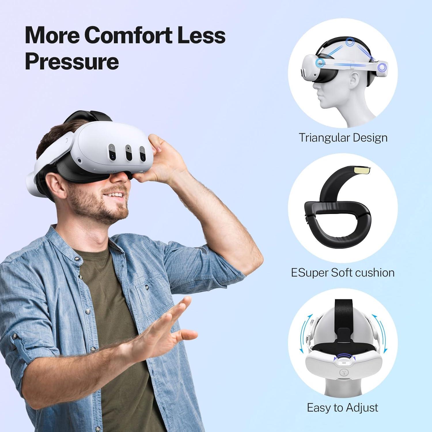 Correa para Cabeza YOGES 10000mAh Compatible con Meta Quest 3S