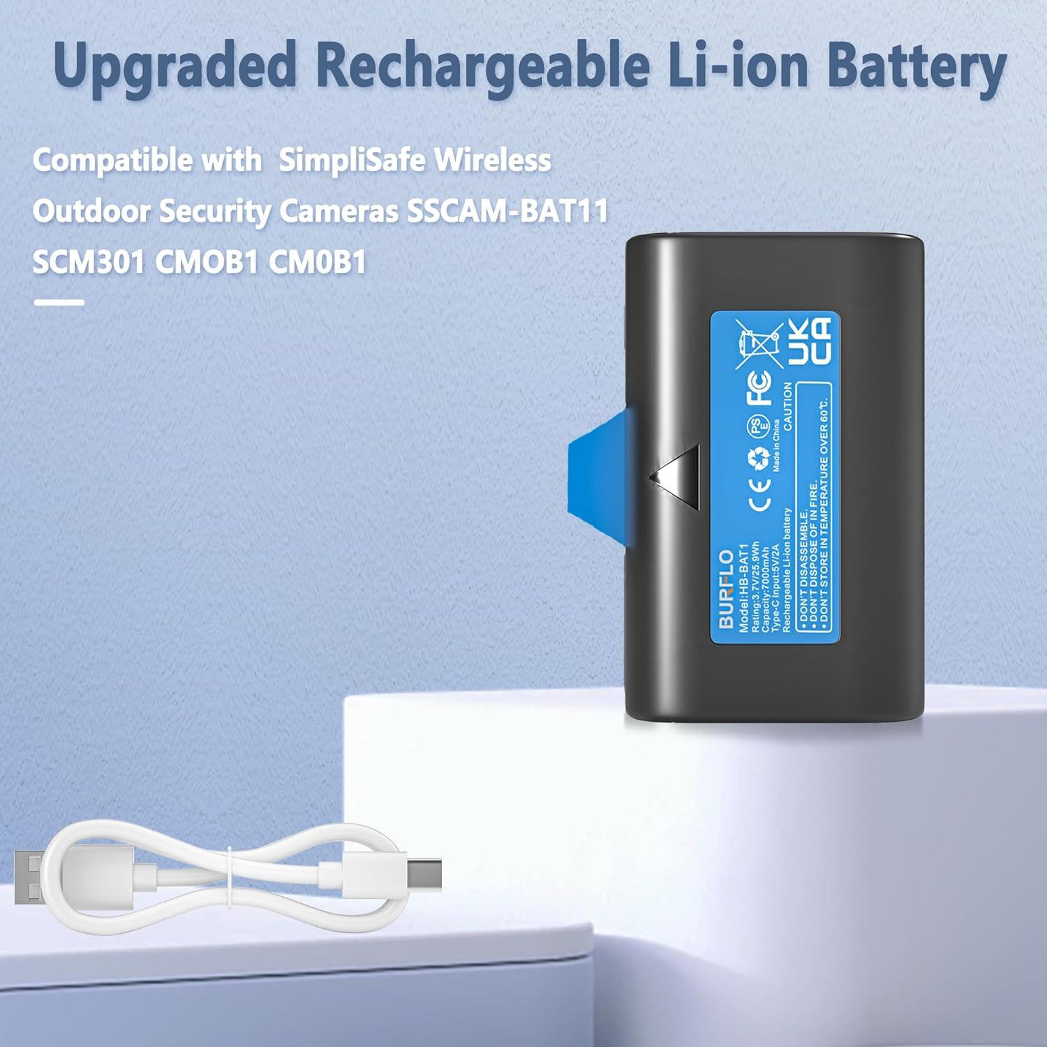 Batería Recargable Burflo 7000mAh para Cámaras SimpliSafe