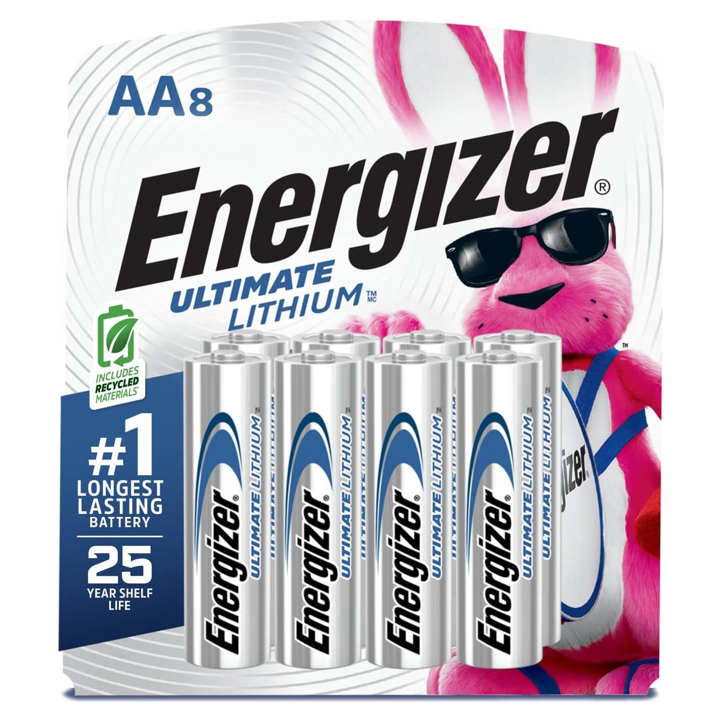 Baterías de Litio AA Energizer Ultimate - Paquete de 8