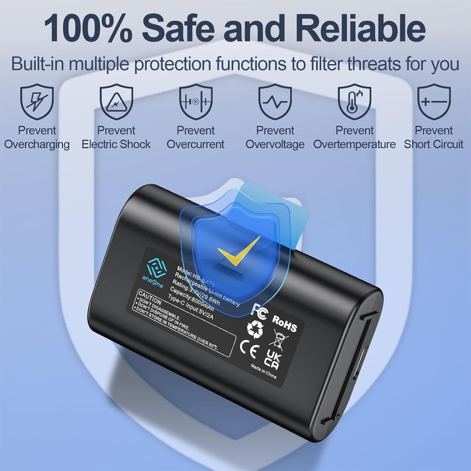 Batería de 8000mAh para Cámara SimpliSafe - Paquete de 2