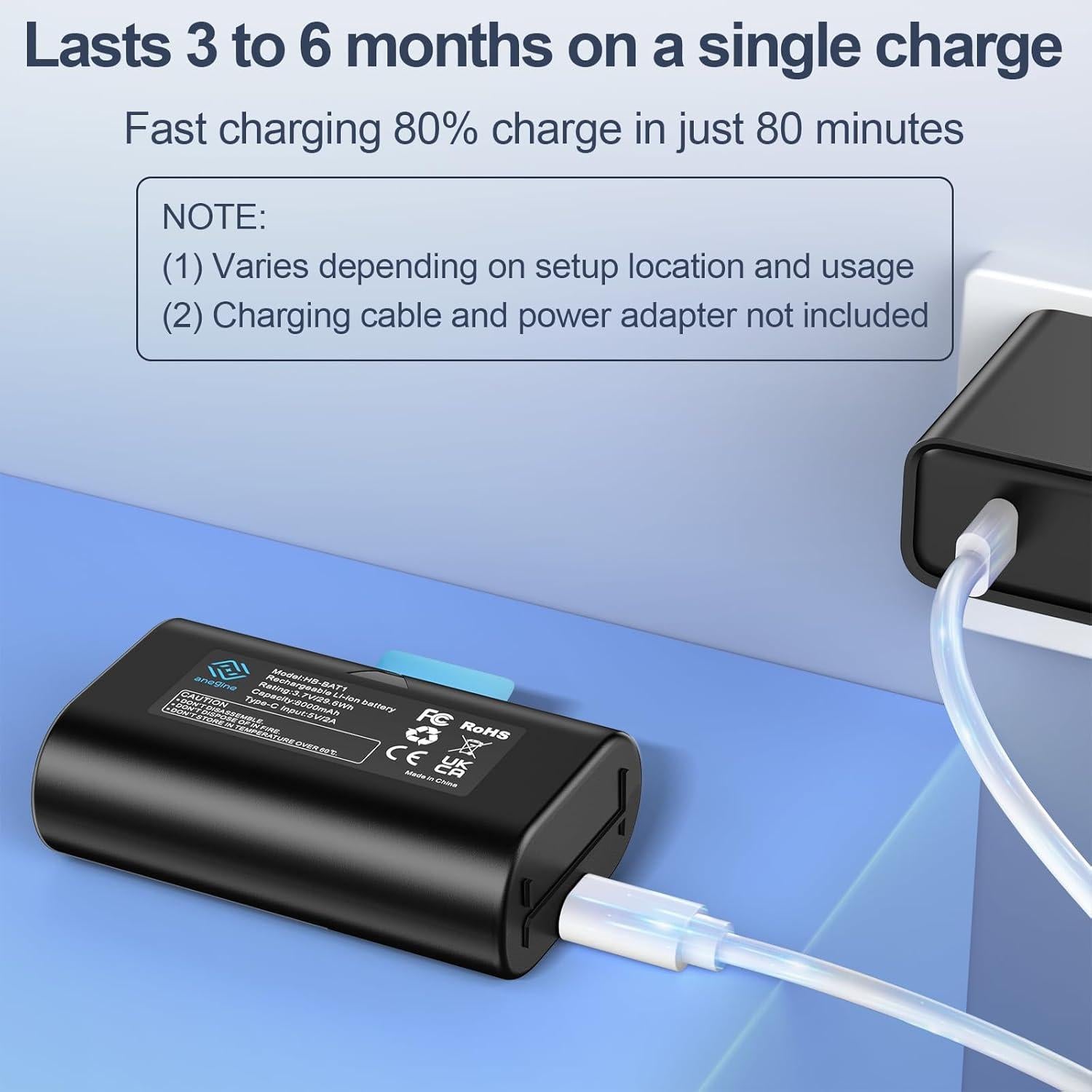 Batería de 8000mAh para Cámara SimpliSafe - Paquete de 2