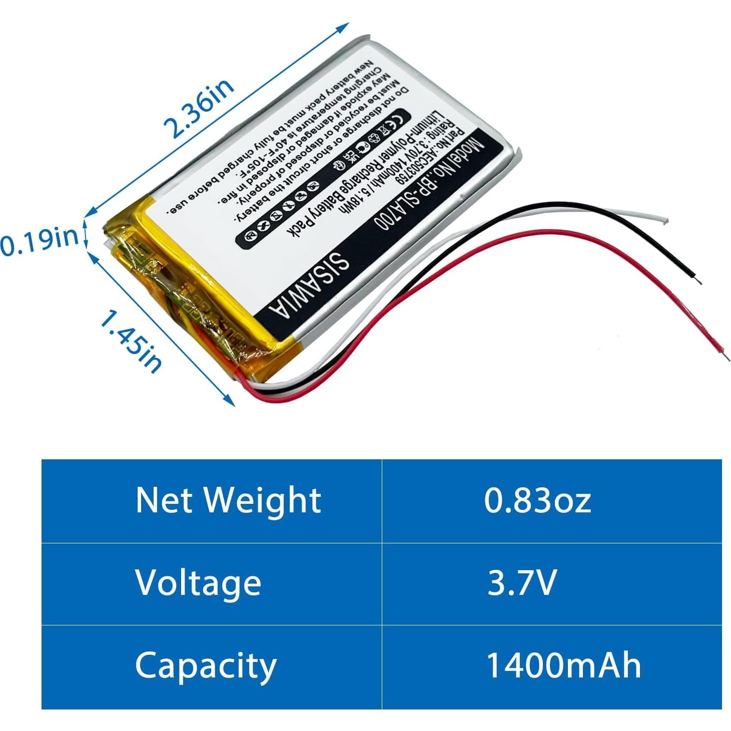 Batería de Reemplazo Steelseries Arctis 1 3 7 7P 1400mAh