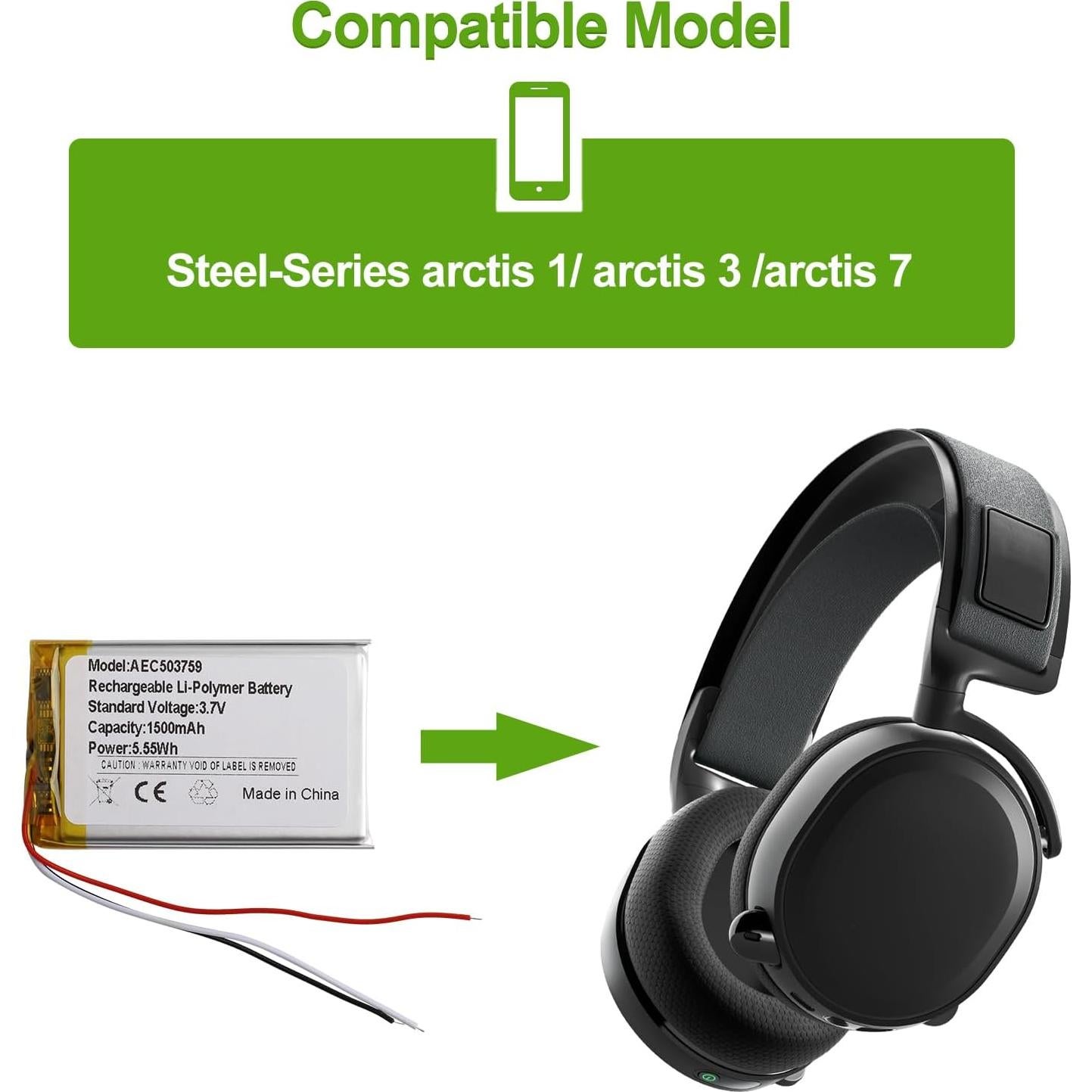 Batería Recargable BN51 para Steelseries Arctis 1/3/7 Inalámbricos